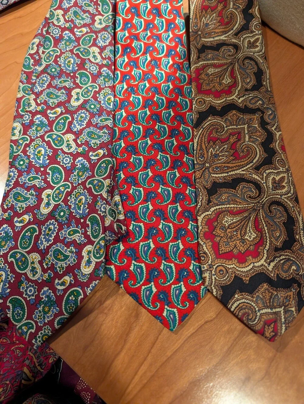Vintage Paisley Silk Tie Bundle- Red, Burgundy & Black Options